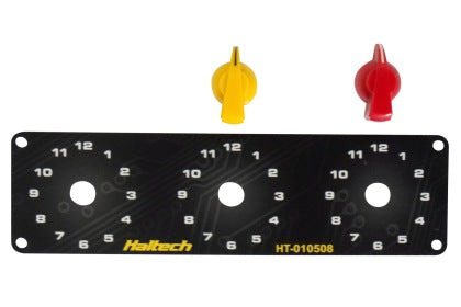 Haltech Triple Switch Panel Kit w/Yellow &amp; Red Knobs