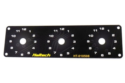 Haltech Triple Switch Panel w/Yellow &amp; Red Knobs