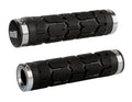 ODI Rogue Lock-On Grips, 130mm, No Flange, Black w/Silver Clamps
